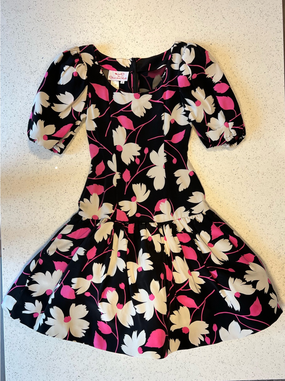 Rare Vintage 80s Miss O Oscar de la Renta Silk Dress